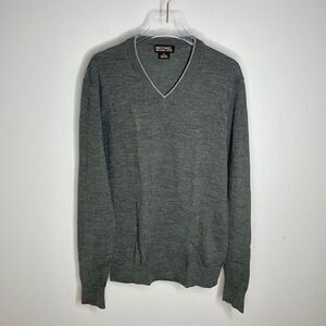 Michael‎ Kors Men's Size M Medium Pullover Sweater V-neck Soft Acrylic Gray Soft